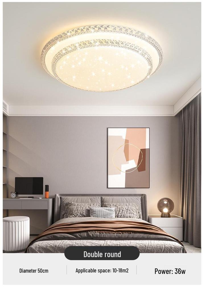 Luxury Crystal LED Ceiling Light for Bedroom, Study, Living, and Dining Rooms
