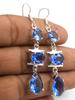 Blue Topaz Gemstone Ethnic Handmade Drop Dengle Earring Jewelry ER 308