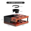 Spring Coffee Tamper Holder with Knock Box Double-layer Solid Wood Distributor Universal Portafilter & Puck Screen Storage Base