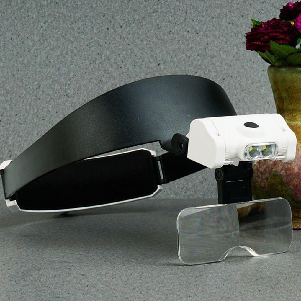 LED Lighted Loupe Headband Magnifying Glass - Wide Application Headband Magnifier Glasses with LED Lighted Acrylic
