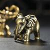 Solid Lucky Elephant Statue Mini Copper Animal Sculpture Durable Blessed Elephan Miniatures  Office