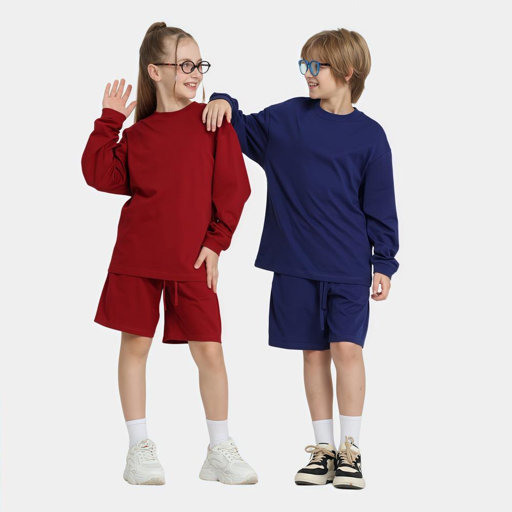 LVLV Kids Earth Tone Pure Cotton Heavyweight Long Sleeve T-shirt, Autumn/Winter 2025 Collection