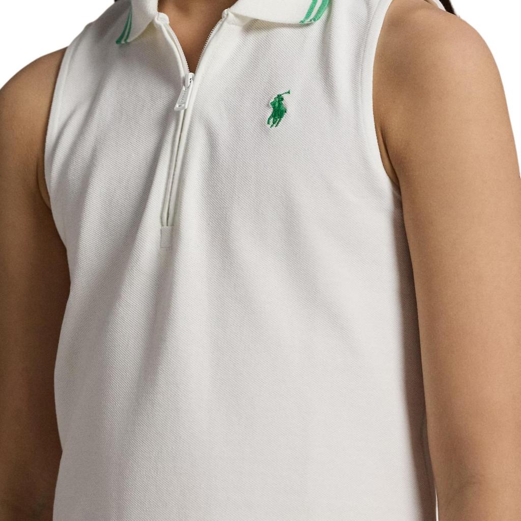 Polo Ralph Lauren Enfärgad Ärmlös Pikétröja med Halv Dragkedja Barn Toppar Vit 313965012-002