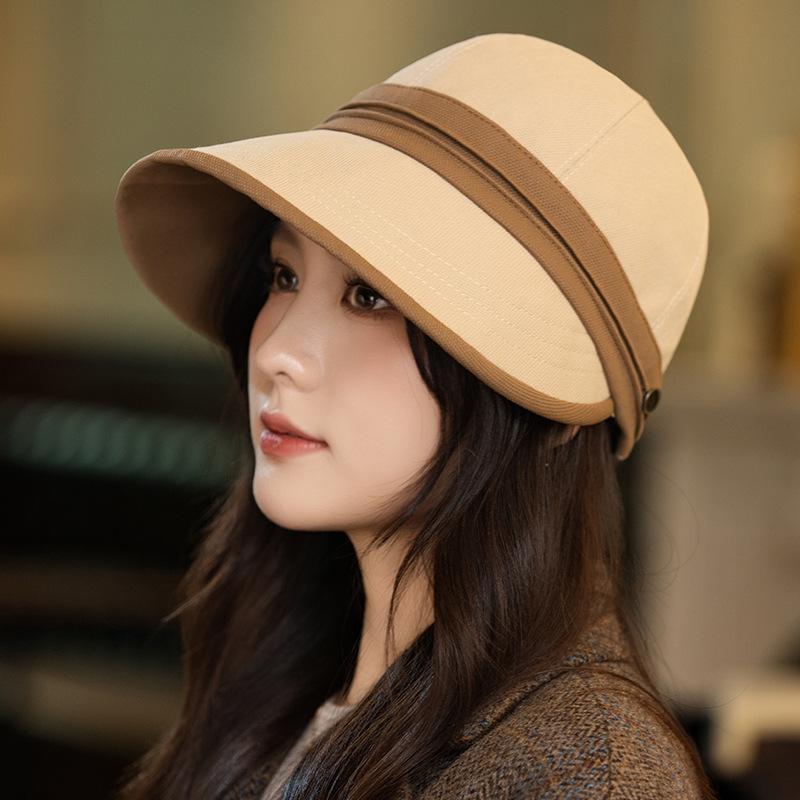 

Универсальная шляпа для верховой езды с цветными блоками, корейская мода, повседневный ветрозащитный берет, осень-зима, большой обхват головы, теплая кепка газетчика One Size