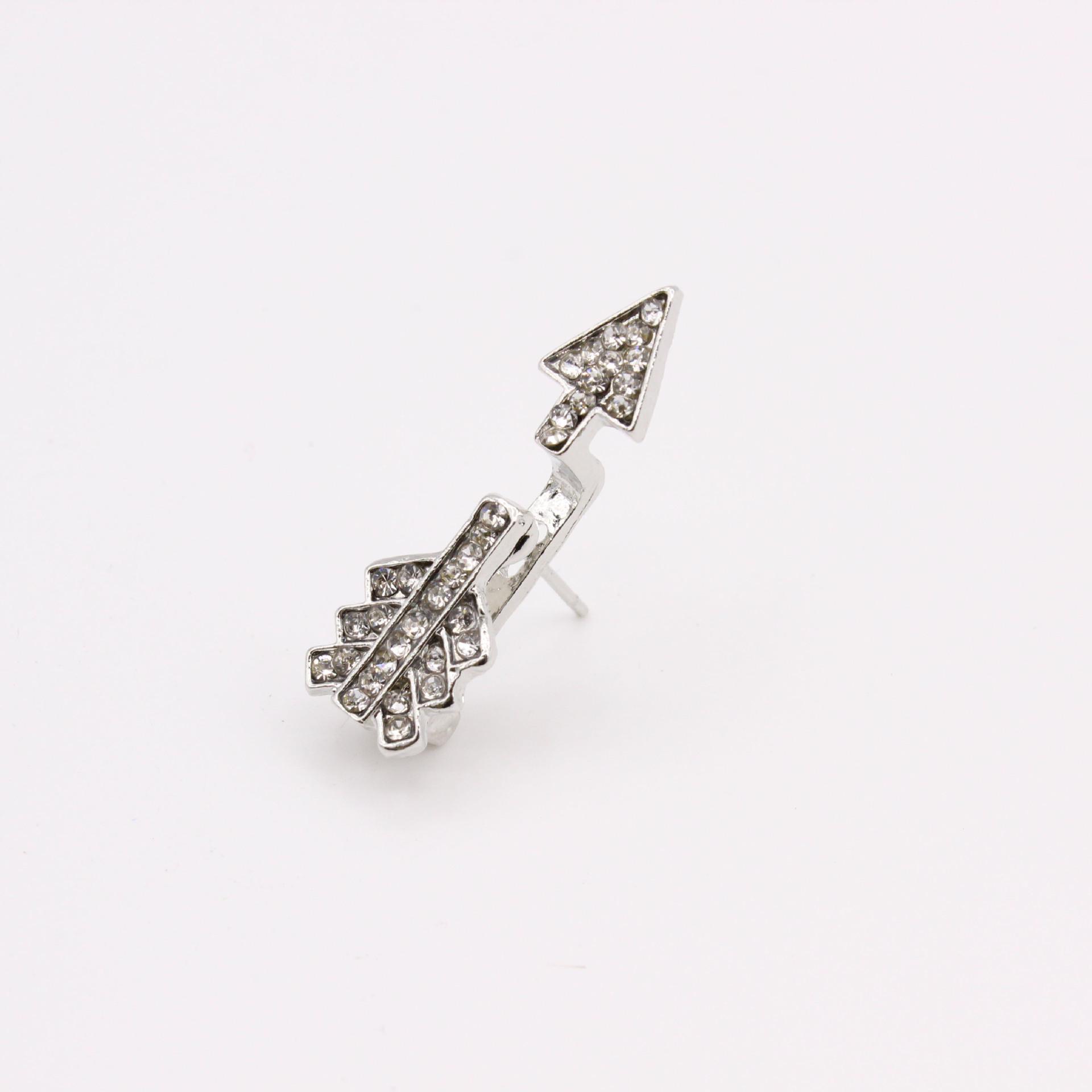 Korean Style Rhinestone Arrow Stud Earrings