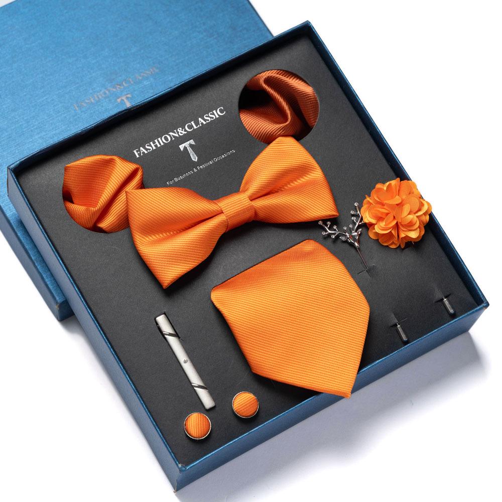 8-Piece Men's High-Grade Tie Set with Gift Box for Weddings and Formal Events