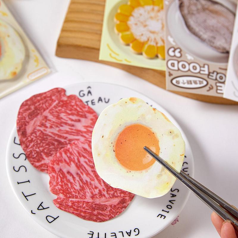 Kawai Cute Stationery Special Shaped Sticky Notes A Plate of Food Series Simulated Vegetable Message Notepad DIY Base Material
