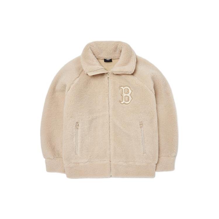 New MLB FLEECE Series Boston Red Sox Velvet Jackets Unisex Apricot 3AFDB0726-43BGL