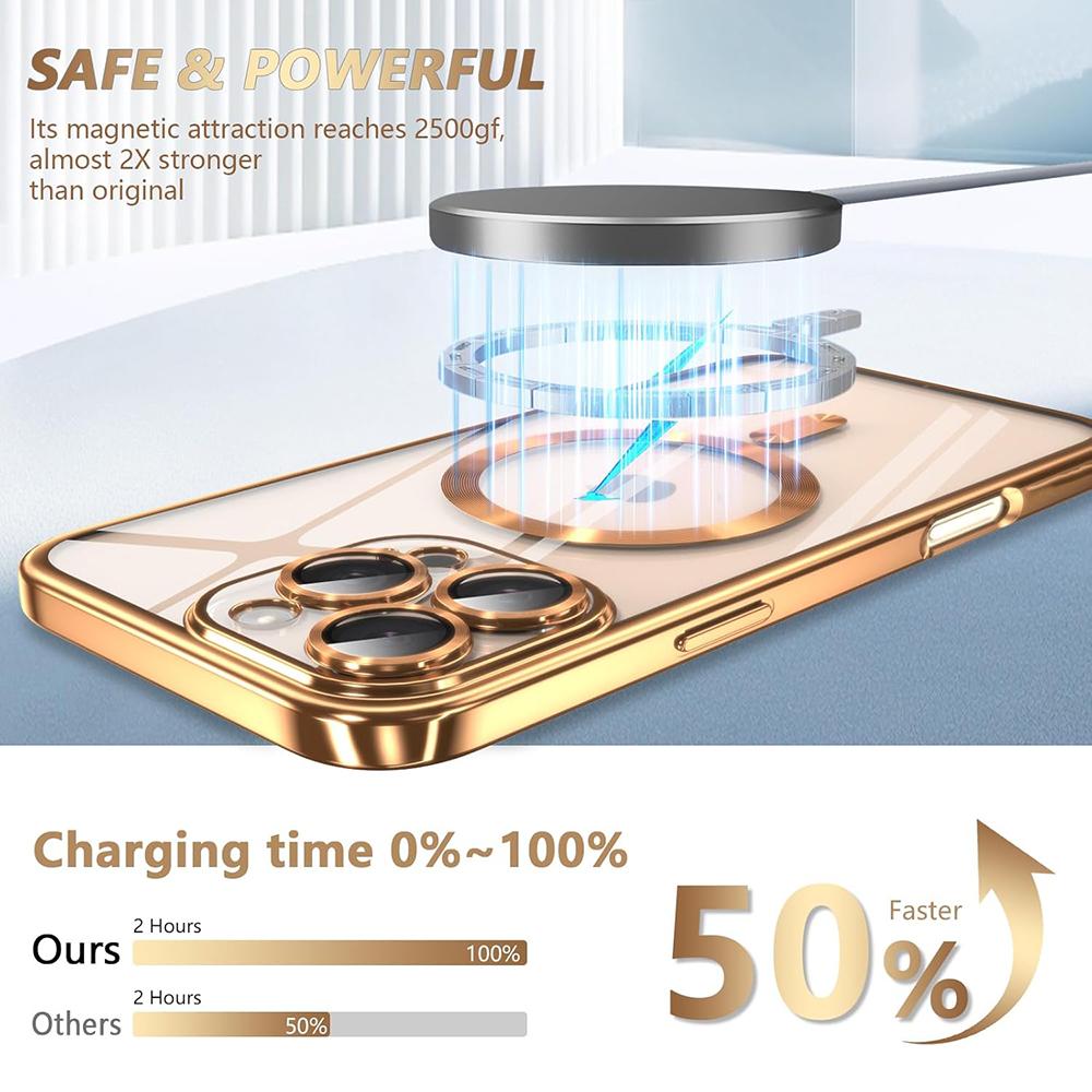 Luxus erős mágneses MagSafe tok iPhone 16 15 14 13 12 11 Pro Max Plus készülékhez, szilikon bevonattal, átlátszó, puha, vékony borítással