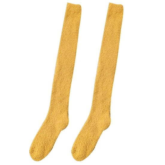 Over Knee Socks Windproof Leg Slimming Washable Winter Thermal Female Long Tube Socks Daily Wear