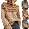 Cozy Women's Knitted Pullover Overwear Featuring Fashionable Stripe Pattern For Winter