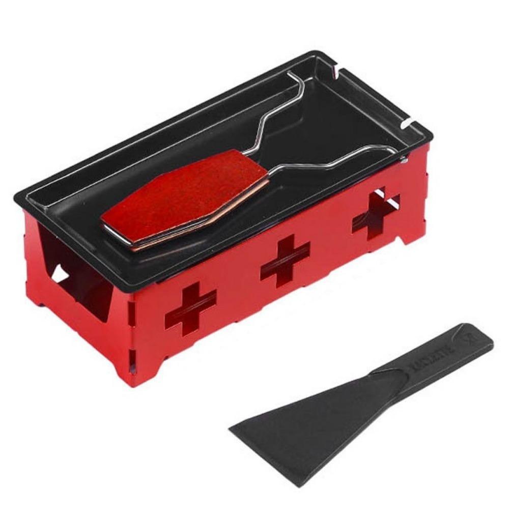 Wooden Handle Cheese Melter Pan Stainless Steel Cheese Fondue Set Mini Cheese Grill Picnic