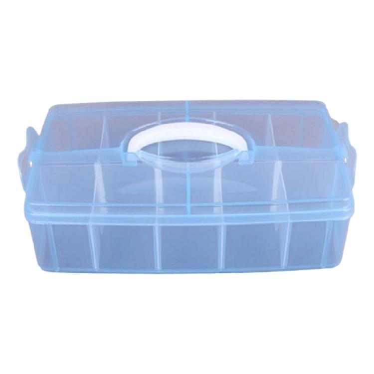 Transparent Plastic Storage Box Case Container Adjustable Compartment Jewelry 1 синий