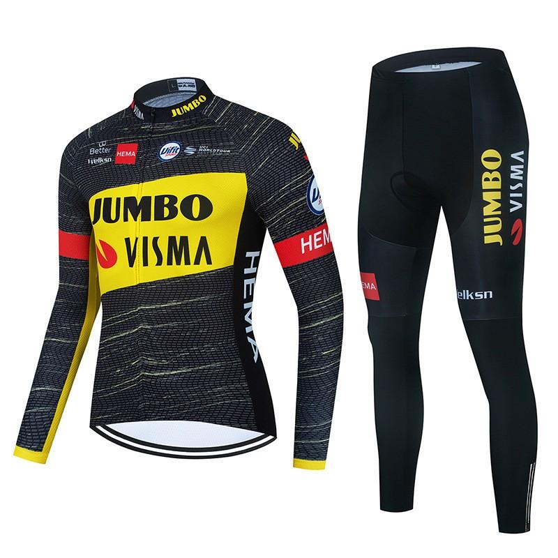 Mens Cycling Jersey Set Long Sleeve Quick Dry Breathable Mountain Road Bike Apparel