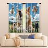 Set Of 2 Filtering Curtains Excluding Rods Non Movable Without Batteries Shiba Inu Use Bedrooms Living Rooms Made Polyester Sitting Room Window