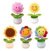 Creative Artificial Flowers Crochet SunFlower Pots Knitted Flower Graduation Flower Decoration Gift