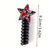 Rhinestone Star Phone Cord Hair Ties For Girls, Colorful Spiral Scrunchies, Hair Accessories For Girls Gift