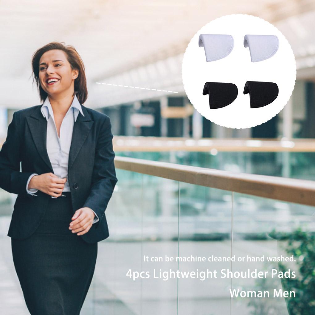 4pcs Shoulder Pads Replacement Sponge Inner Padding Suit Nonslip Sewing Lining Pads Dresses Costumes Accessories