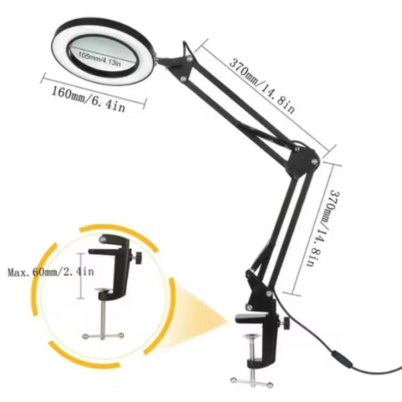 USB Magnifying Glass with 3-Color LED 72 LEDs 8X/10X Powerful Light for Soldering Iron Repair Desk Lamp Skin Care Beauty