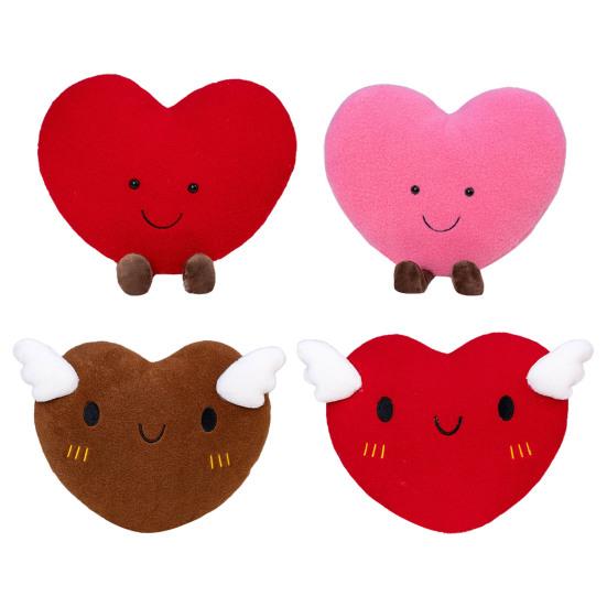 35cm Stuffed Heart Pillow Cute Cartoon Love Heart Doll Plushie Back Cushion