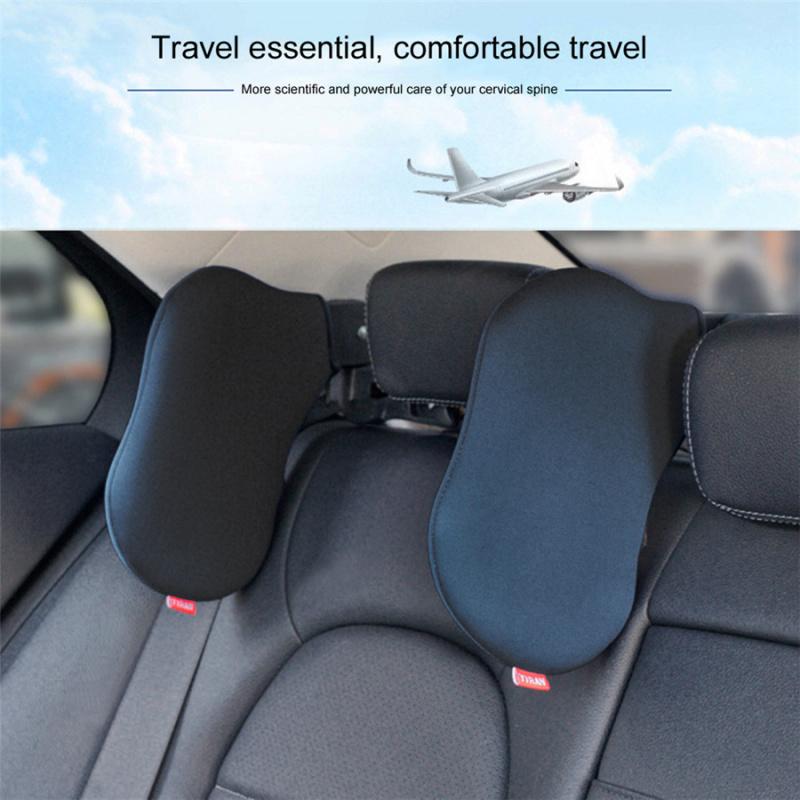 Beige Car Seat Headrest Neck Rest Pillow Neck Safety Seat Support Cushion Pad