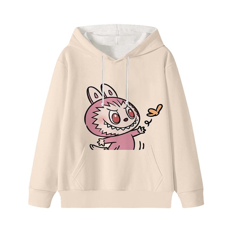 Labubu Printed Kids Long Sleeve Anime Boys Girls Hoodies Autumn Casual Clothes Thin Coat Children Cartoon Jackets Gifts