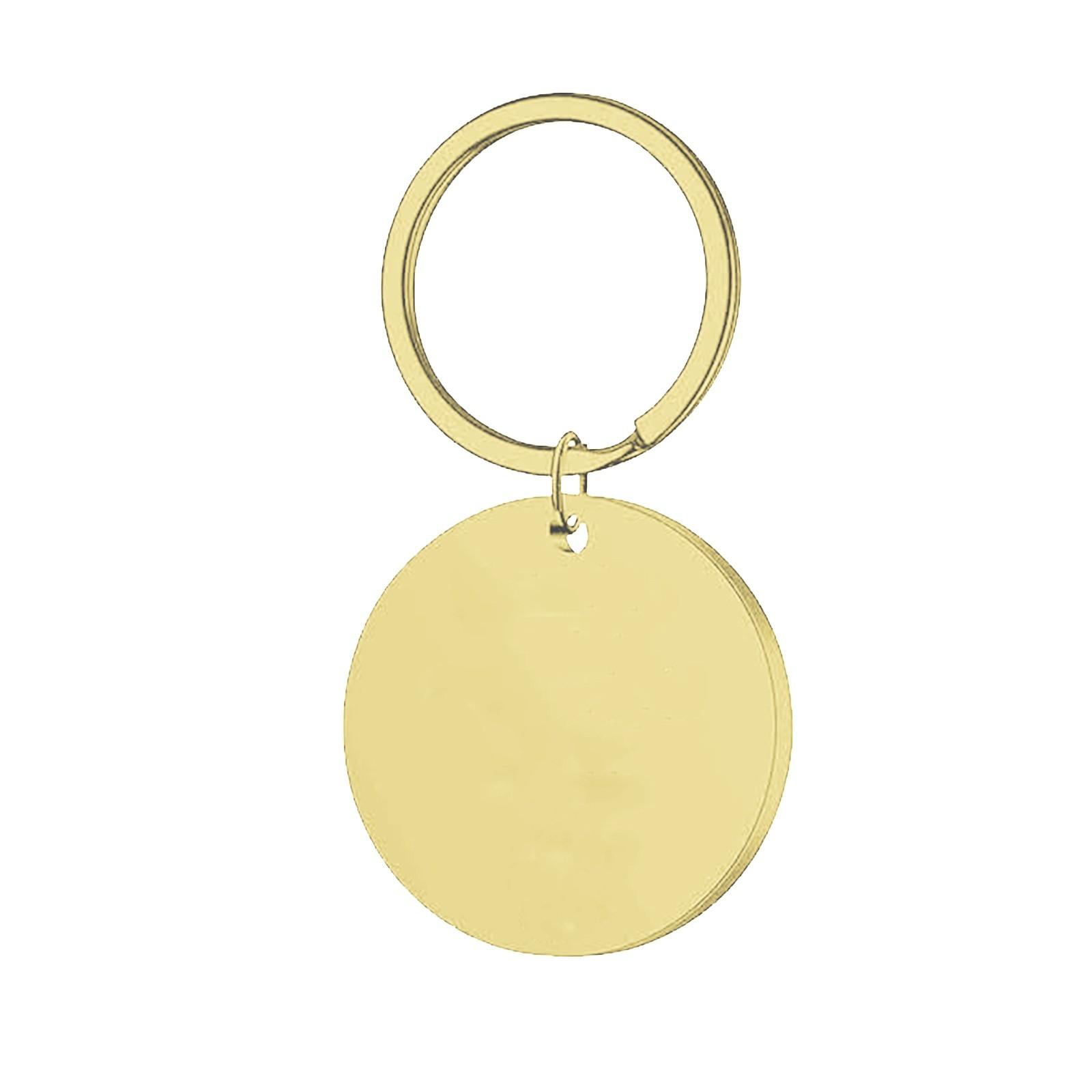 

Брелок-подвеска из нержавеющей стали, праздничный подарок, небольшой подарок, металлический брелок с гравировкой One Size золотой