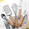1 adet ahşap saplı mutfak eşyaları konserve açacağı peynir planya mutfak Gadget seti 18/10 paslanmaz çelik sarımsak mutfak eşyaları mutfak aksesuarları