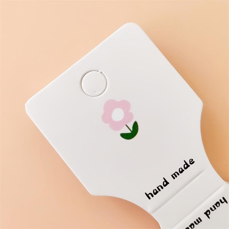 100pcs Flower Fold Jewelry Display Cards for Necklaces, Bracelets - Durable Paper Card Packaging with Small Floral Print