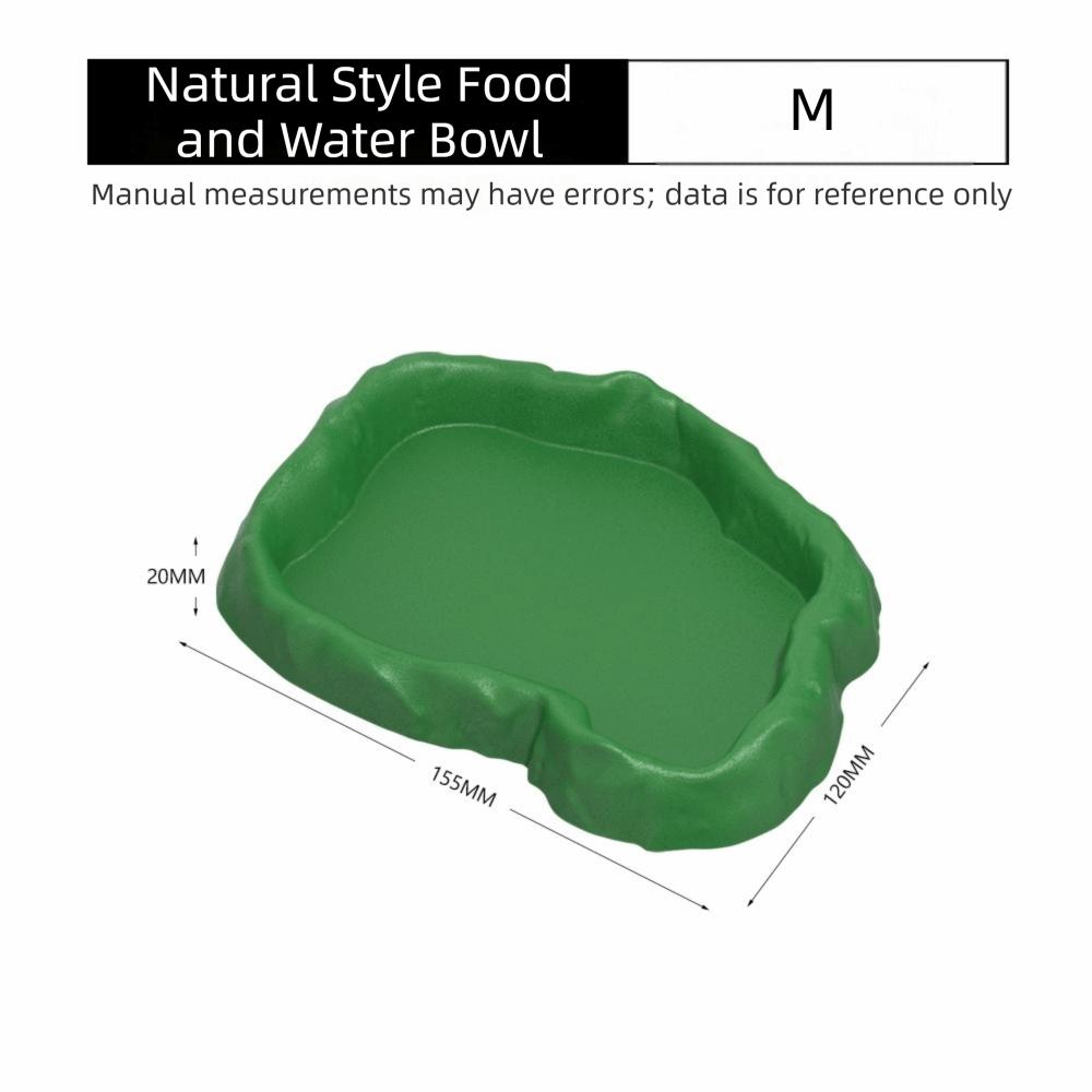 Stone Texture Reptile Feeder Bowl ABS Resin Feeding Bowl Dish New Water Dish Feeder Pet Crawler