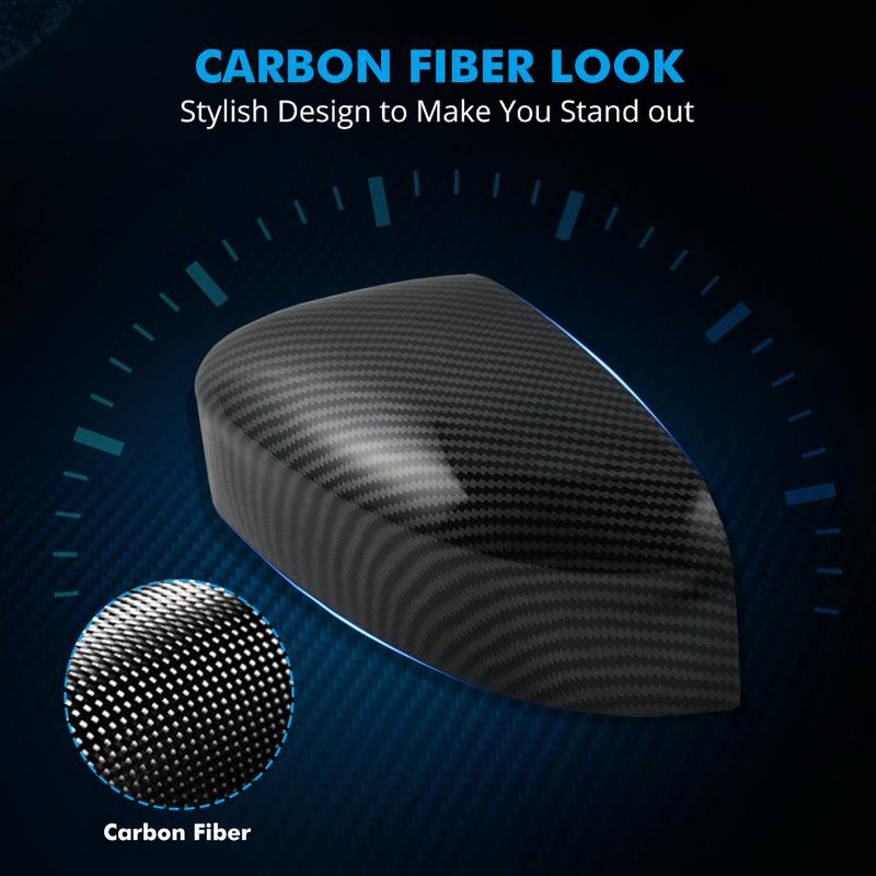 Rear View Mirror Covers for Ford Focus MK2 MK3, for Ford Mondeo MK4, Replace for CP9Z-17D742-A/CP9Z-17D743-A