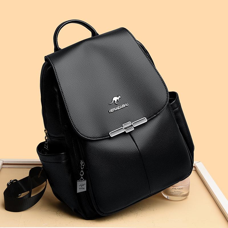 Lederrucksack Damen Reiserucksack mit großem Fassungsvermögen