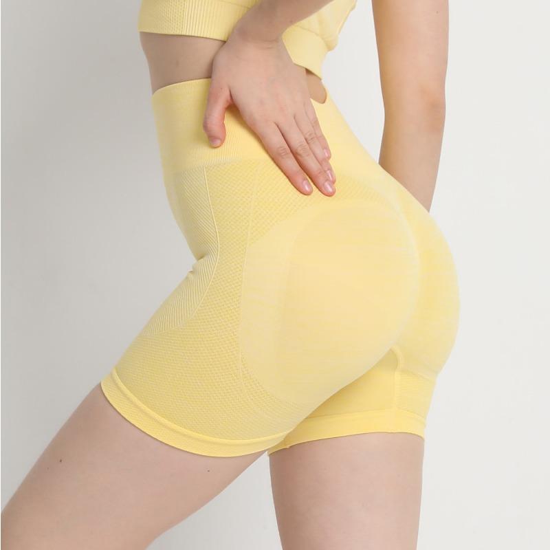 Seamless Peach Hip Fitness Yoga Pants Women's High-waist Hip-lifting Abdomen Tight-fitting Sports Quick-drying Bottoming Three-point Shorts