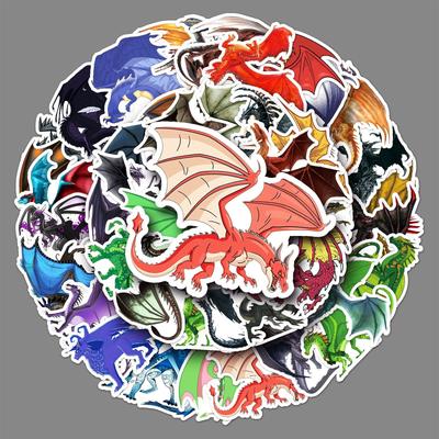 50 Dragon Doodle Personalized Cool Animal Creative DIY Skateboard Mobile Case Suitcase Stickers Waterproof