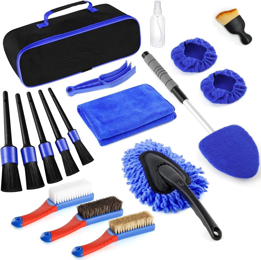 22-teiliges professionelles Autoreinigungskit: Bürsten für Räder, Klimaanlage und Innenraum zur sicheren Dekontamination