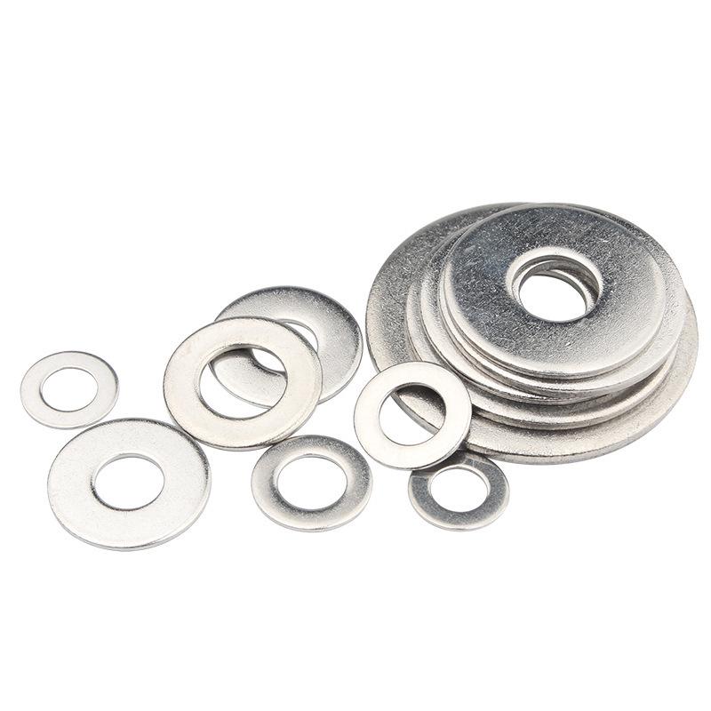 304 Stainless Steel Flat Washer, Large & Thick, Sizes M2-M42 Screw Spacer