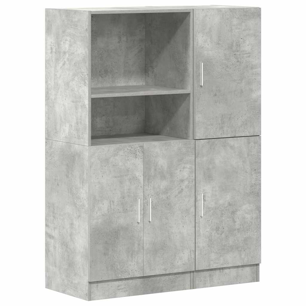 Vidaxl Set of 2 Kitchen Cabinets, Concrete Grey
