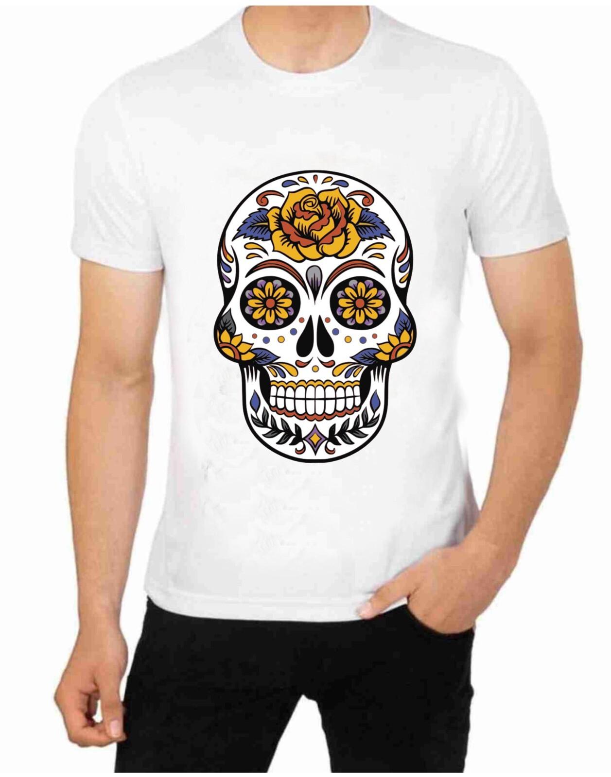 Sugar Skull Face Art T Shirt S