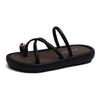 Thick-bottomed set of toe cool slippers for women's summer new outer wear fashion and high-end cross beach sandals