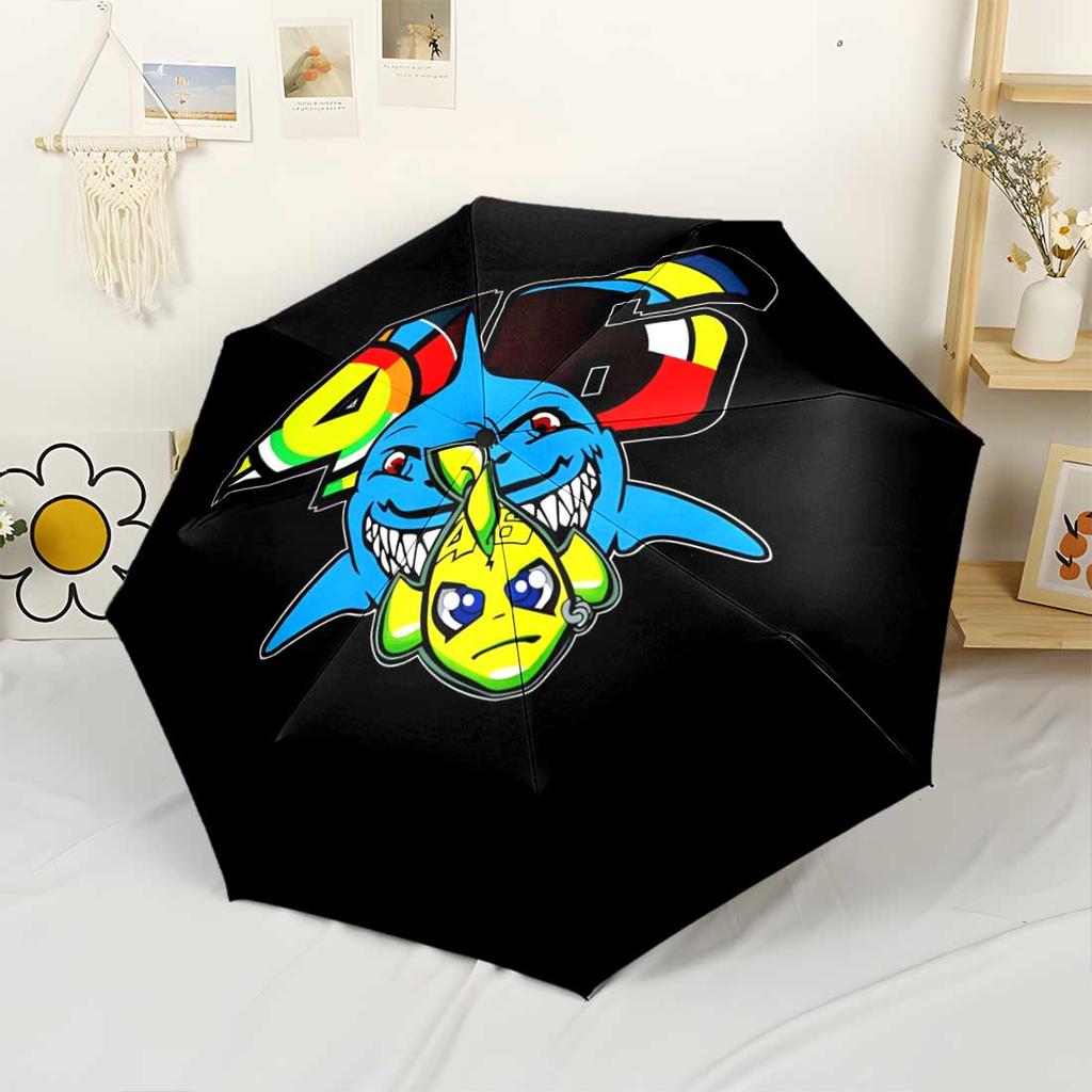 Colorful Cartoon Face Portable Automatic Umbrella with 8-Rib Compact Design for Women/Men Outdoor Accessory Best for Christmas