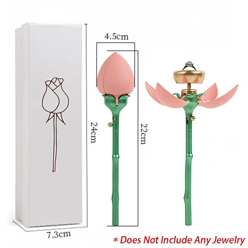 Rose Jewelry Box Creative Ring Necklace Packaging Display Boxes Wedding Ring Gift Box Women's Rings Jewelry Pack Storage Boxes