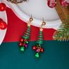Colourful Zircon Christmas Tree Earrings For Women Sparkling Crystal Snowflake Elk Earring New Year Holiday Jewelry Gifts