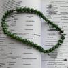 Natural Hetian Jade Jasper Necklace with Round Beads in Cabbage Green - 10mm