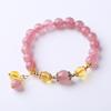 Natural Strawberry Crystal Bracelet Pink Crystal Bracelet Bangles Women Fashion Jewelry Accessories Gift