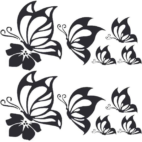 GORGECRAFT 2 Sheet Butterfly Car Decal Set Butterfly Vinyl Waterproof Sticker Women Car Stickers and Reflective Decals for Car Bumper Window Laptop
