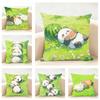Cartoon Panda Cute Animals Cushion Cover Linen Pillowcase Soft  for Sofa Bed Home Room Decor