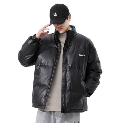 Casaco acolchoado gola alta espessado masculino casaco acolchoado marca da moda outono e inverno jaquetas acolchoadas masculinas folgadas