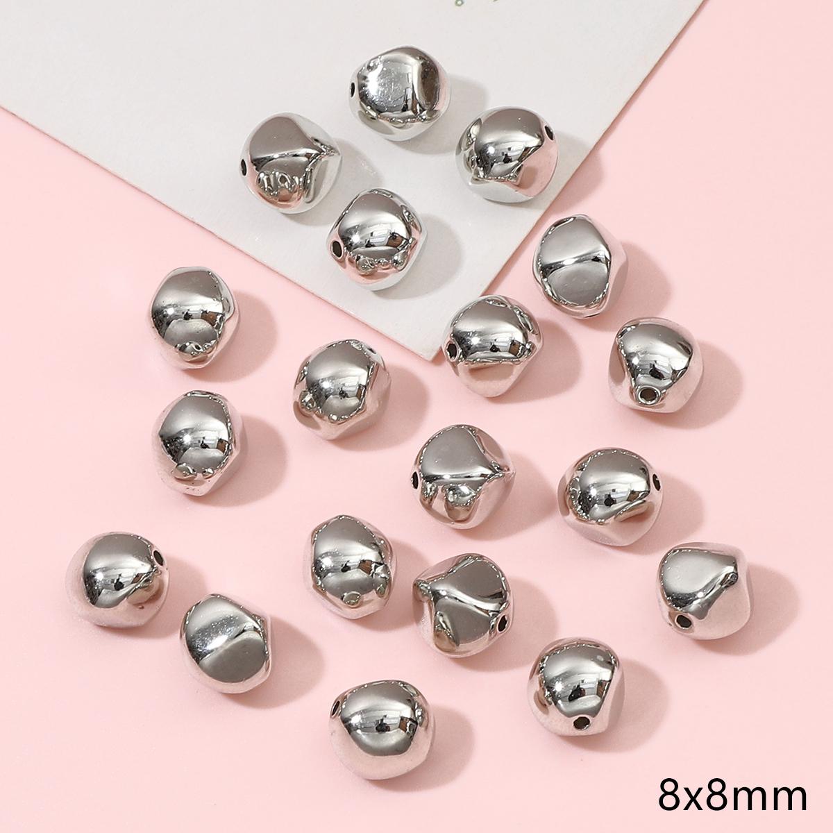 

10/20 шт. Посріблені родовані CCB пластикові вільні просторові намистини Шарм для намиста, браслета, сережок, ювелірних виробів своїми руками. 8x8mm 20pc/bag