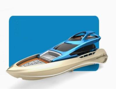 7JI Mini RC Boat Ship RC Speed Boat High Speed Yacht Kids RC Toy USB Charging Bath Toy Wireless Control Waterproof Toy Birthday Gift Blue
