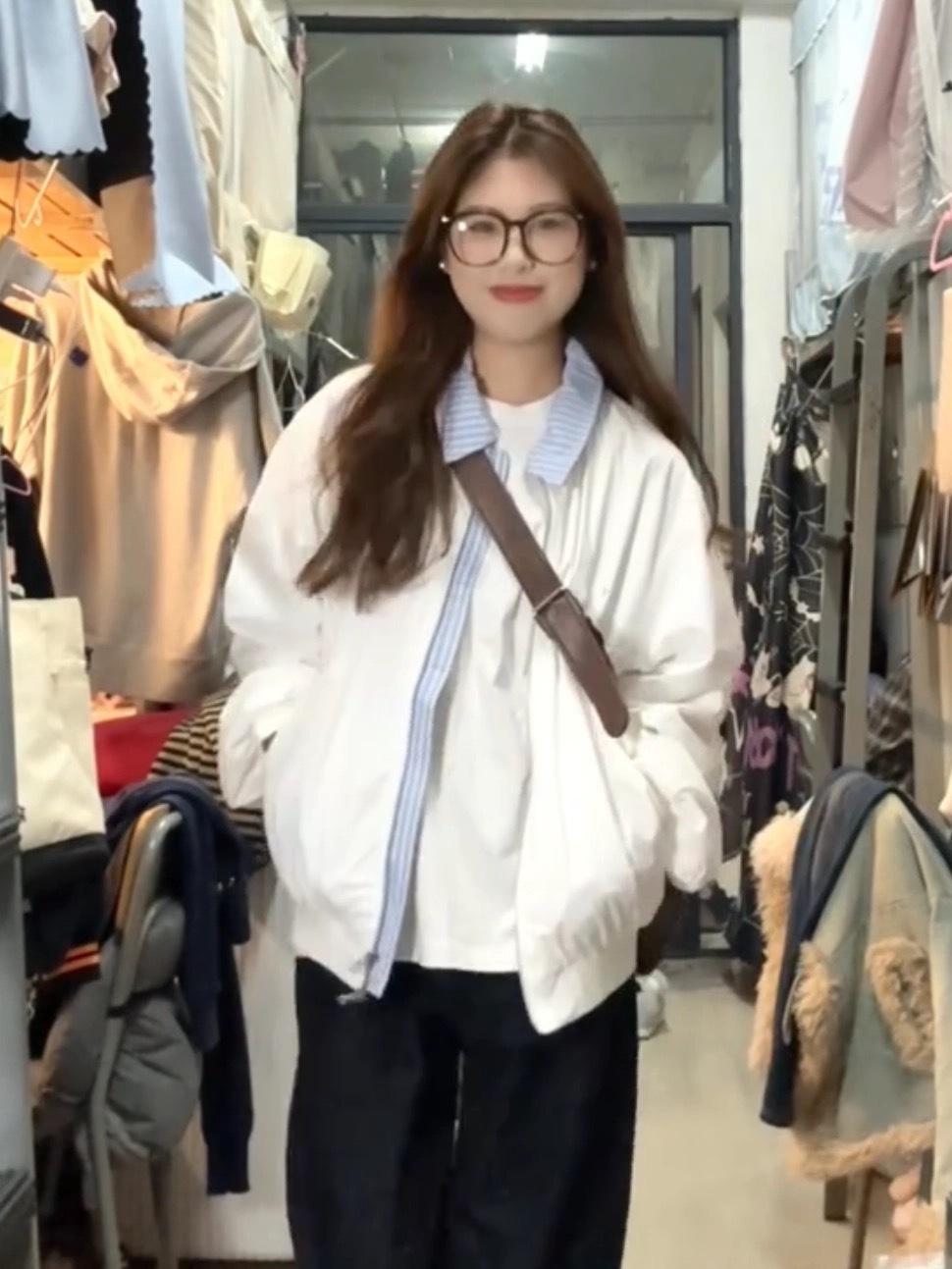 Trendy Unisex Striped Patchwork Retro Jacket - Spring 2025 Collection XXL грязно-белый